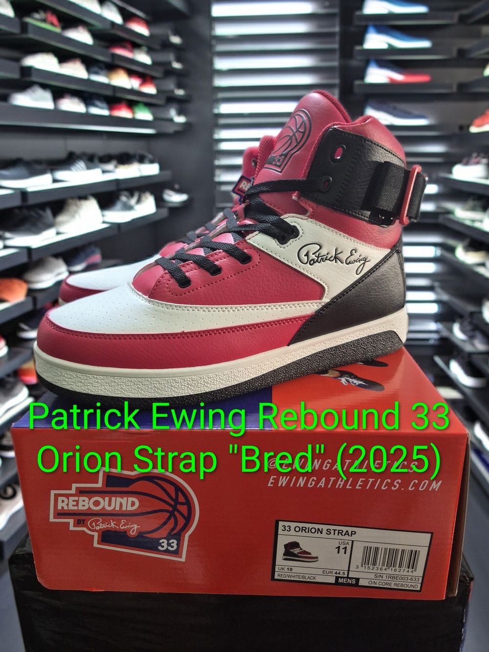 Patrick Ewing Rebound 33 Orion Strap "Bred" Sz 11 NWT & BOX